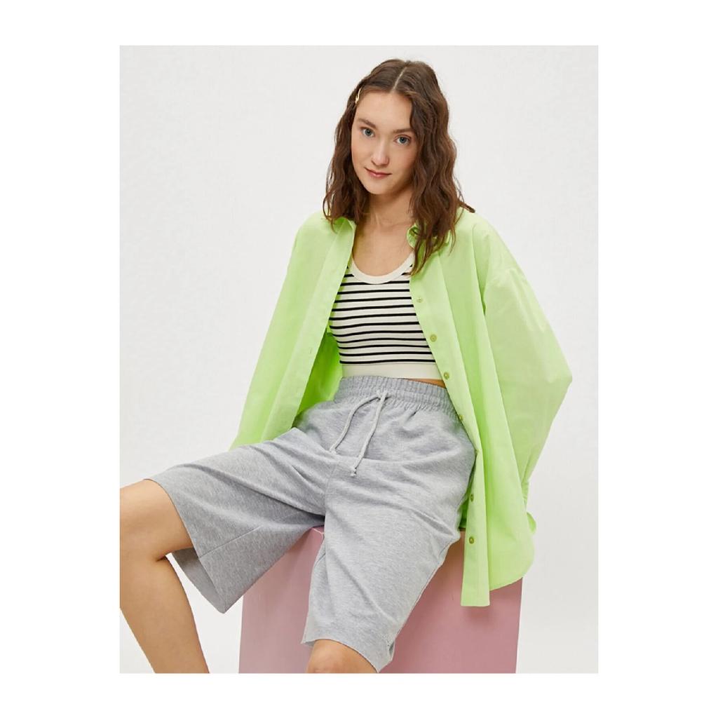 Comfort Label Lace Up Oversize Long Unisex Bermuda Shorts