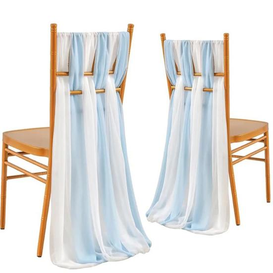 Chiffon Chair Sashes Wedding Aisle Decorations 9Ft Wrinkle-Free Draping Fabric for Ceremony Reception Party Banquet Decoration