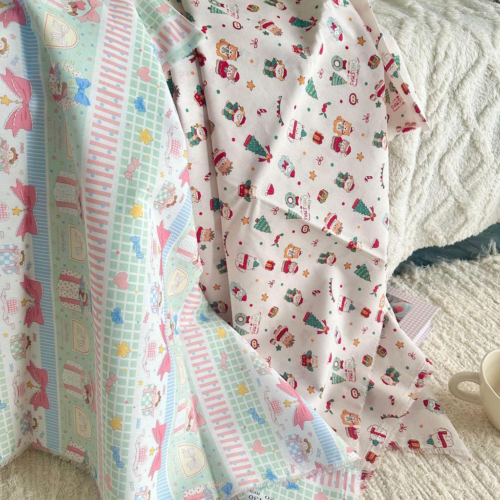 100% Хлопок Рождественский Котенок Пэчворк Ткань для Женской и Детской Домашней Одежды DIY