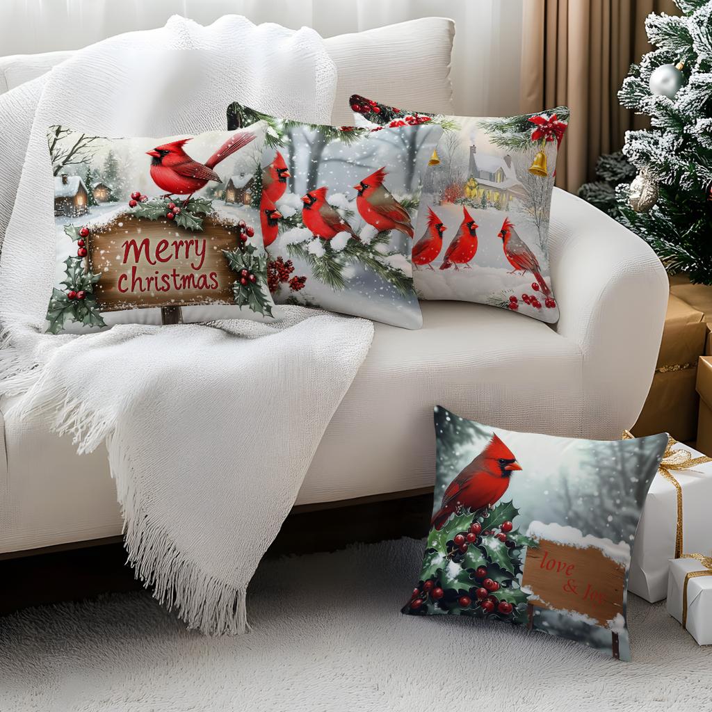Christmas Red Bishop Pillowcase Bedroom Sofa Cushion Cover 100% Polyester Living Room Cushion Pillowcase Home Decor