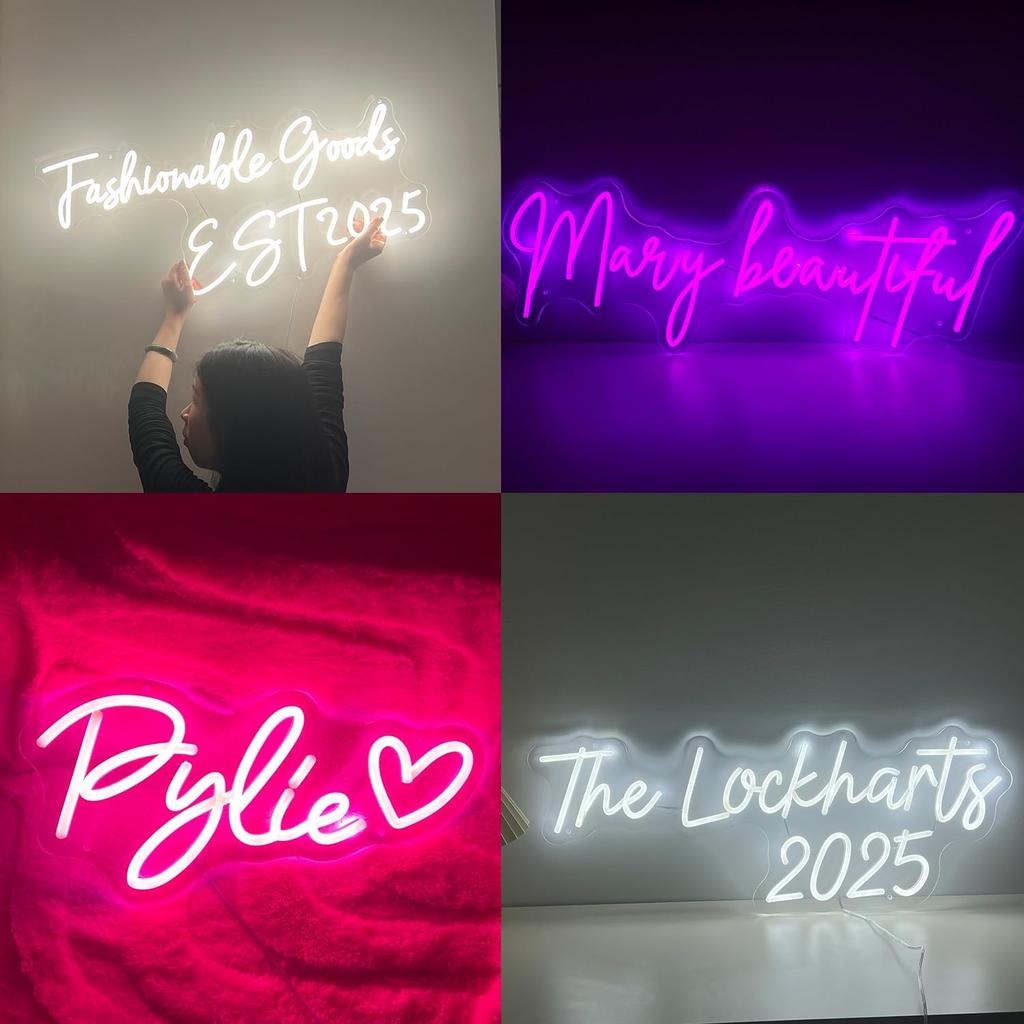 Custom Neon Sign, Large Custom Led Neon Signs, Neon Light Sign Customizable for Wall Decor Wedding Birthday Bar Business Store Logo