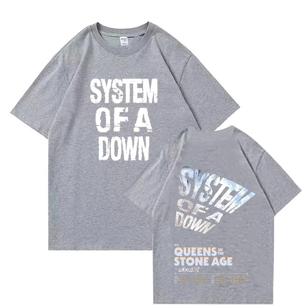 System of A Down Tour 2026 T-shirt Vintage Men's Women Cotton Quality Short Sleeve Tees Male Rock Music Band Clothes High Street