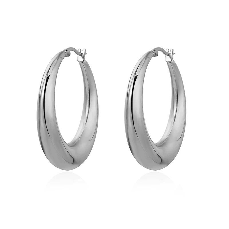 Retro European-American Oval Hoop Earrings