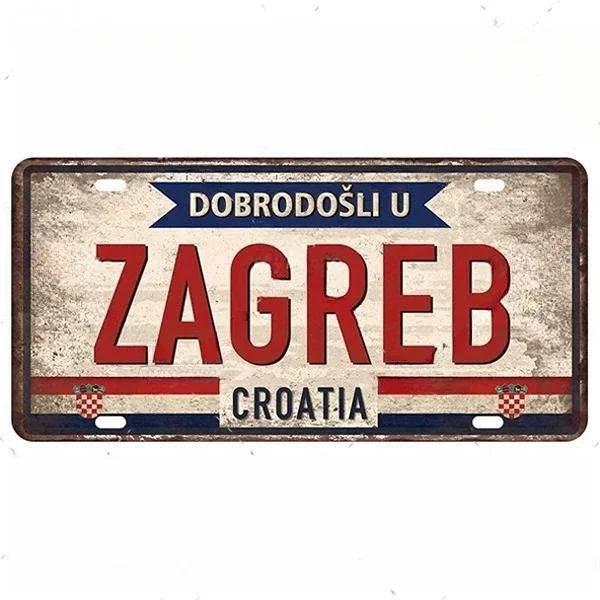 Vintage Berlin Madrid New York Paris Country City Stil Platte Metallschild Plakette Blechschild Man Cave Bar Club Poster Dekoration