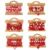 New Trendy Valentine's Day Bracelets Set for Women Romantic Soft Ceramic Acrylic Beads Letter Chain Bracelet Bangle Jewelry Gift