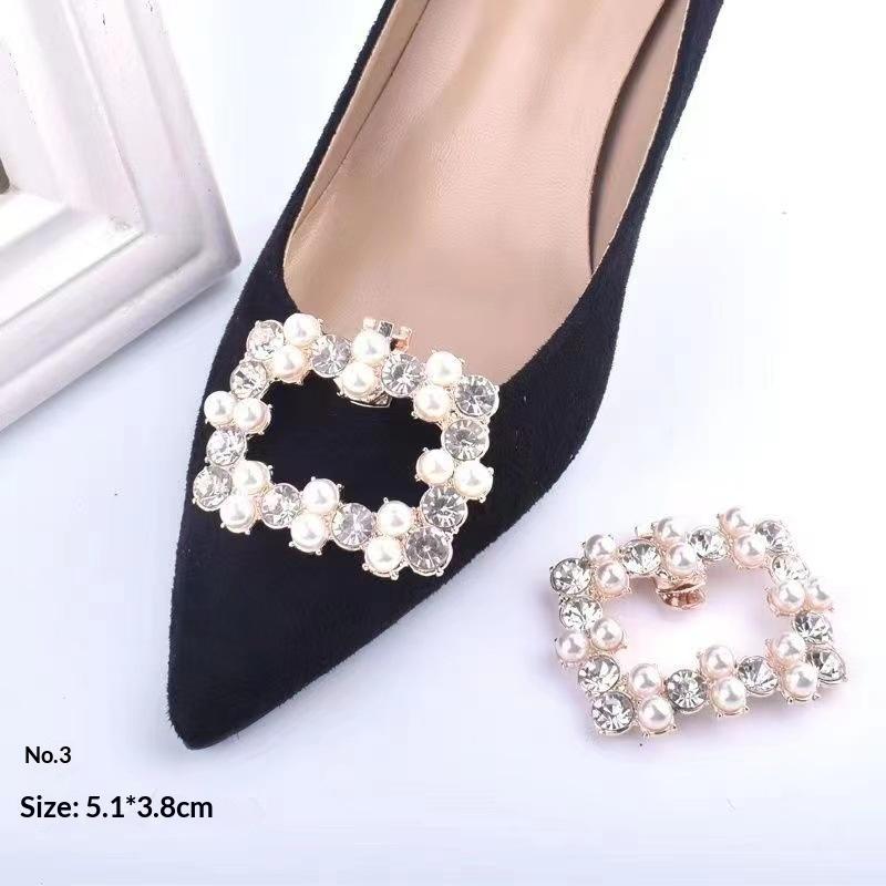 1 Pieza Decoraciones Brillantes para Zapatos Clip Hebilla de Zapato para Mujer Accesorios Tacón Alto Cuadrado Zapatos Desmontables D