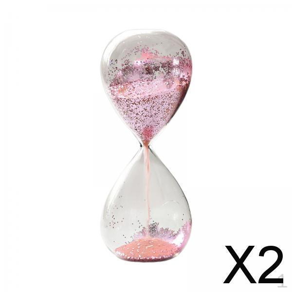 Sparkling Glass Hourglass Timer for Home Decor And Gift Giving , 2 Pcs
