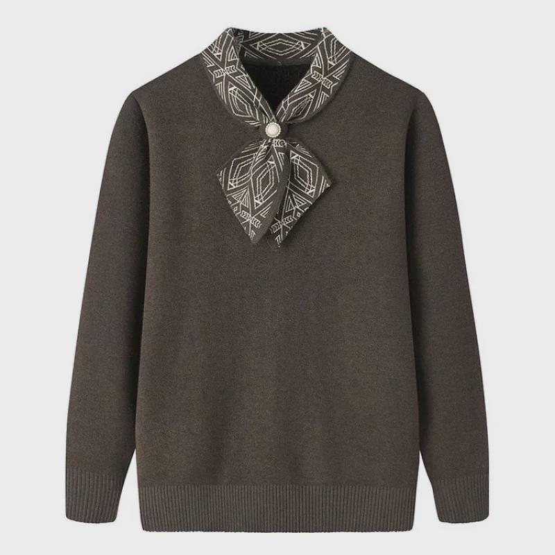 2024 Autumn Collection: Stylish Long-Sleeved Tops & Knitted Sweaters for Middle-Aged and Elderly Women