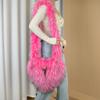 Oblique Love Bag Women'S Plush Large Bag Imitation Raccoon Hair Oblique Span Bag Large Capacity Personalized Fashion Women'S Shoulder Bag