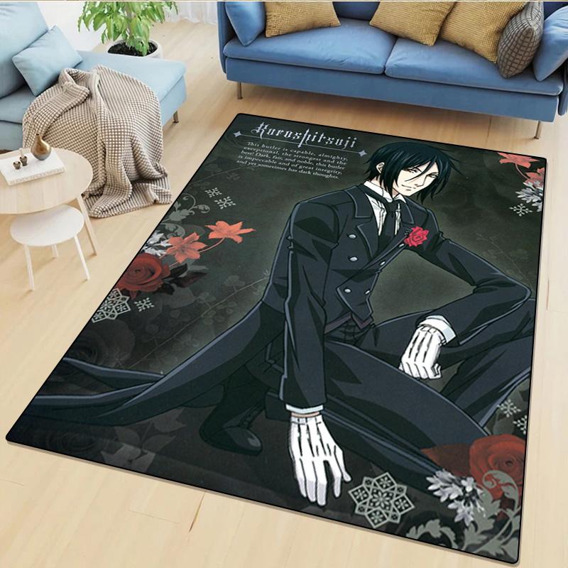 1Pc Black Butler Rug - home decoration Carpet For Living Room Bedroom Flooring Computer Chair Area Rug