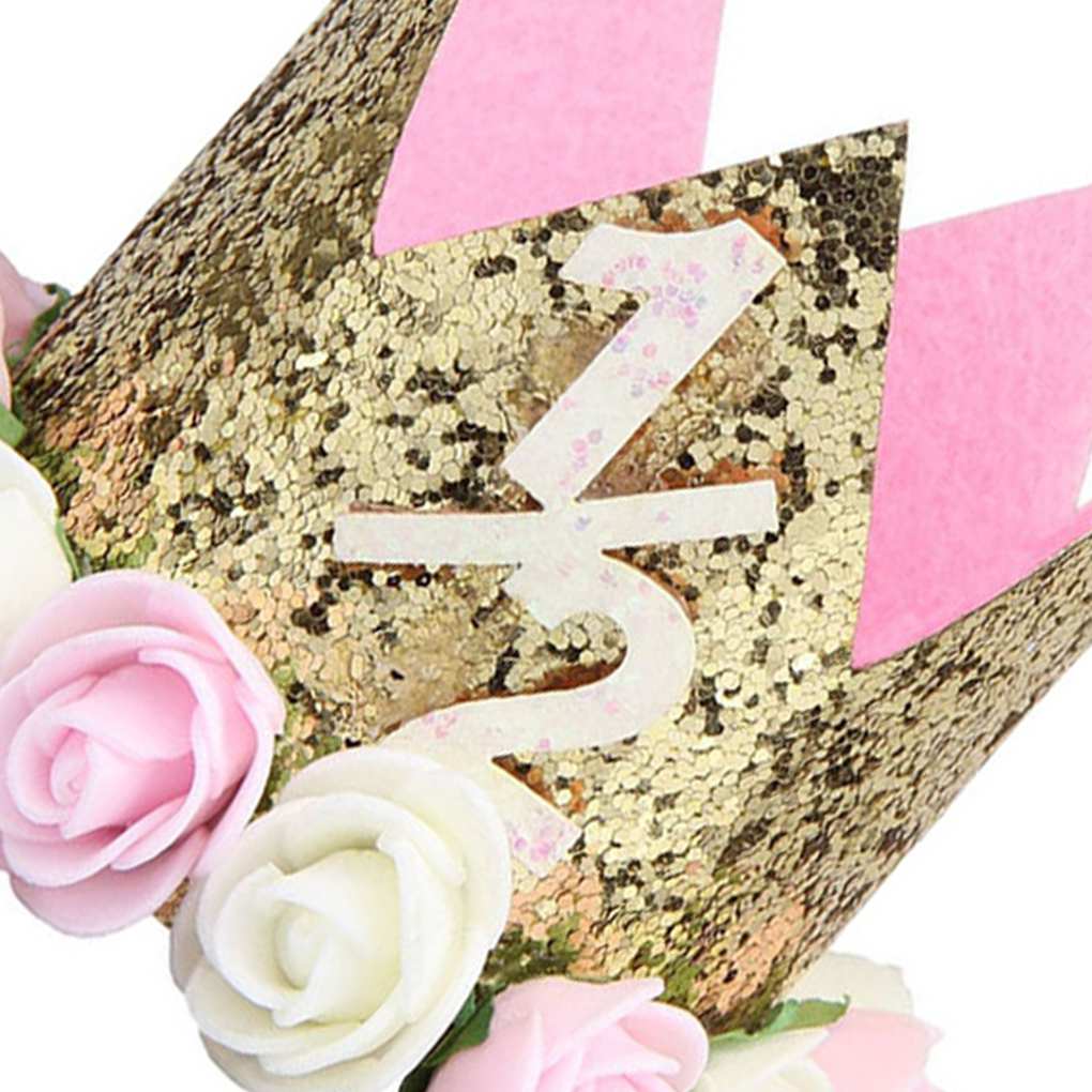 Baby Birthday Party Hat Crown Kids Cap Baby Shower Gift