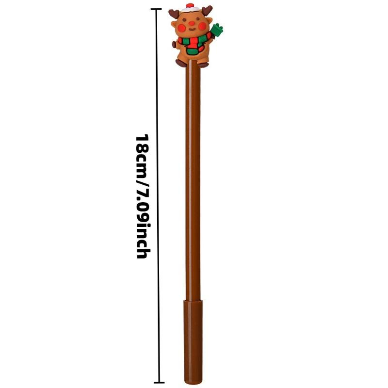 21Pcs Back To School Season Student Stationery, Assorted Christmas Character Decorative Writing Pens, Festive Santa Snowman Reindeer Xmas Tree Topper