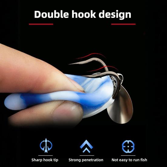 Fishing Lure Artificial Bait with Drainage Holes Realistic Looking Vibrant Color Sharp Hook Frog Fake Lure Bait Fishing Tackle