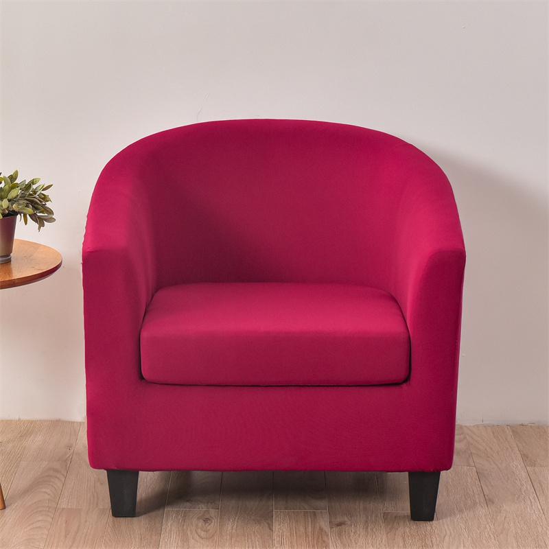 Elastic Club Chair Covers Solid Color Bath Tub Sofa Covers Single Cafe Bar Armchairs Slipcovers with Seat Cushion Cover Home