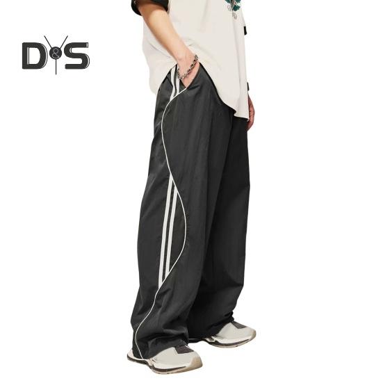 Брюки унисекс Ретро Американский стиль Уличная одежда Тонкие боковые карманы Эластичная — фото 10