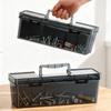 Clear Plastic Tool Box With Handle And Multiple Dividers Clear Parts Organizers For Industrial Parts And DIY Projects