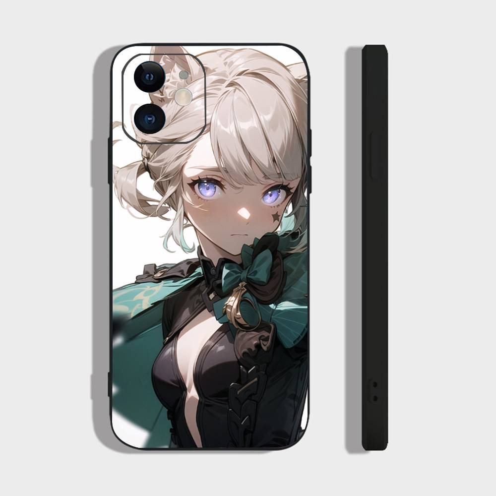 Lynette Anime Game Genshin Impact Phone Case For IPhone 17 Air 16 15 14 13 Pro Max 11 12 Black Silicone Cover