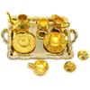 10 buc/set Păpușă Casă Miniatură Metal Ceai Păpușă Casă Mobilier Miniatură Veselă Jucărie Ceainic Ceașcă Farfurie