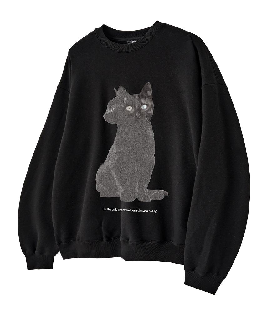 ELIMENO El Black Cat Oversized Sweatshirt Black