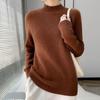 Women's Round Neck Double-Ply Pure Wool Sweater - Thickened Plus Size Solid Color Cashmere Knit Pullover