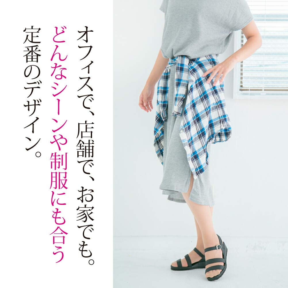 Nurse Sandals with Original Flyer Nurse Shoes Office Sandals Black [Blanc Ange] 2-line Women's 25.0