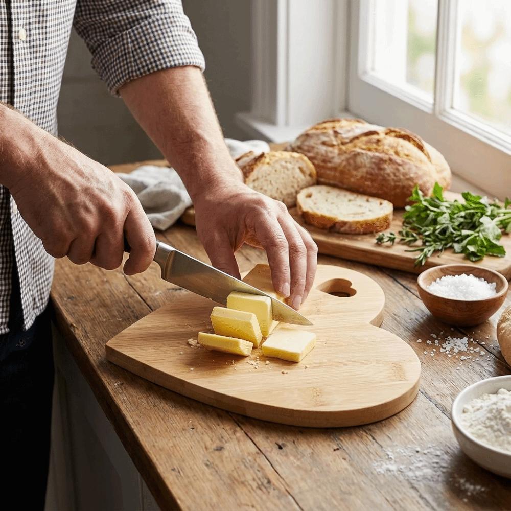 Natural Heart-Shaped Cutting Board Solid Wood Bread Plate Fruit Tray Serving Boards Christmas