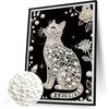 Pearl Painting Cat Shape Beaded DIY Frameless Handmade Craft DIY Pearl Painting Kits for Home Wall Women Birthday Mother's Day