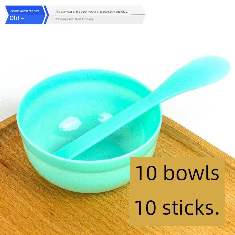 10 Suit Beauty Salon Special Mask Bowl Set Suit Mask Blending Soft Bowl DIY Facial Mask Mixing Stick Mask Stick DIY Facemask Tools