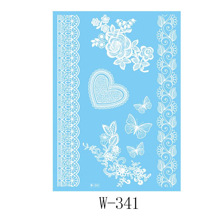 Black And White Lace Tattoo Sticker Wedding Bride Waterproof Tattoo Sticker Tattoo