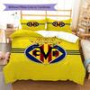 Villarreal CF Pattern Bedding Set Quilt Cover Pillowcase Home Decor Gift (1 * Duvet Cover + 2 * Pillowcase, Without Core)