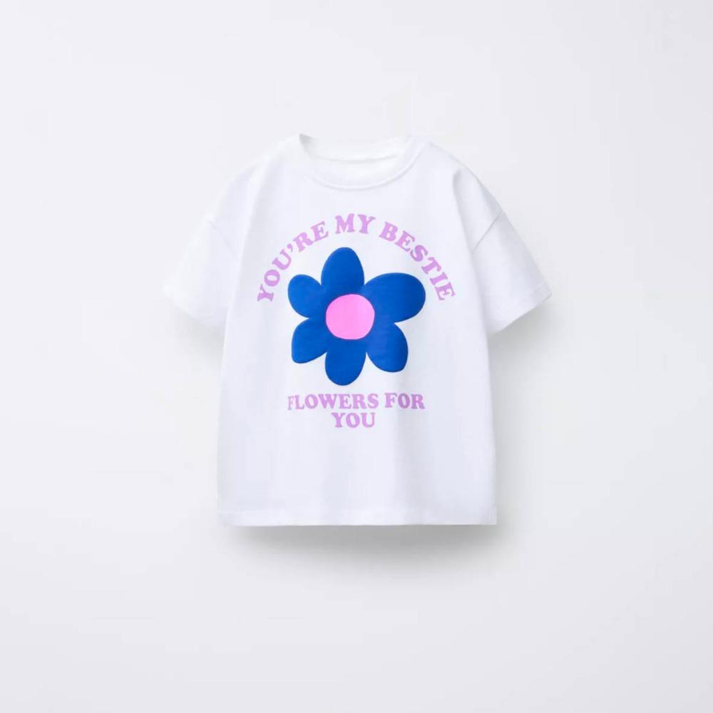 

1-7Years Old Boys Girls Fashion T-shirt Summer Clothes Short-sleeved Tops Toddler Cartoon Printed Tees Loose Casual Sports Tees 100