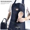 Grembiule Denim Semplice Unisex Accessorio da Cucina Grembiule Senza Maniche Cucina Ristorante Barista Grembiule da Lavoro Durevole Igienico Grembiule da Forno