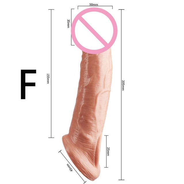 21CM Riesige Penishülle Wiederverwendbares Kondom Männlicher verzögerter Samenerguss Dildo Sexspielzeug für den Mann Realistischer Penis Penisring Erotik Sexshop