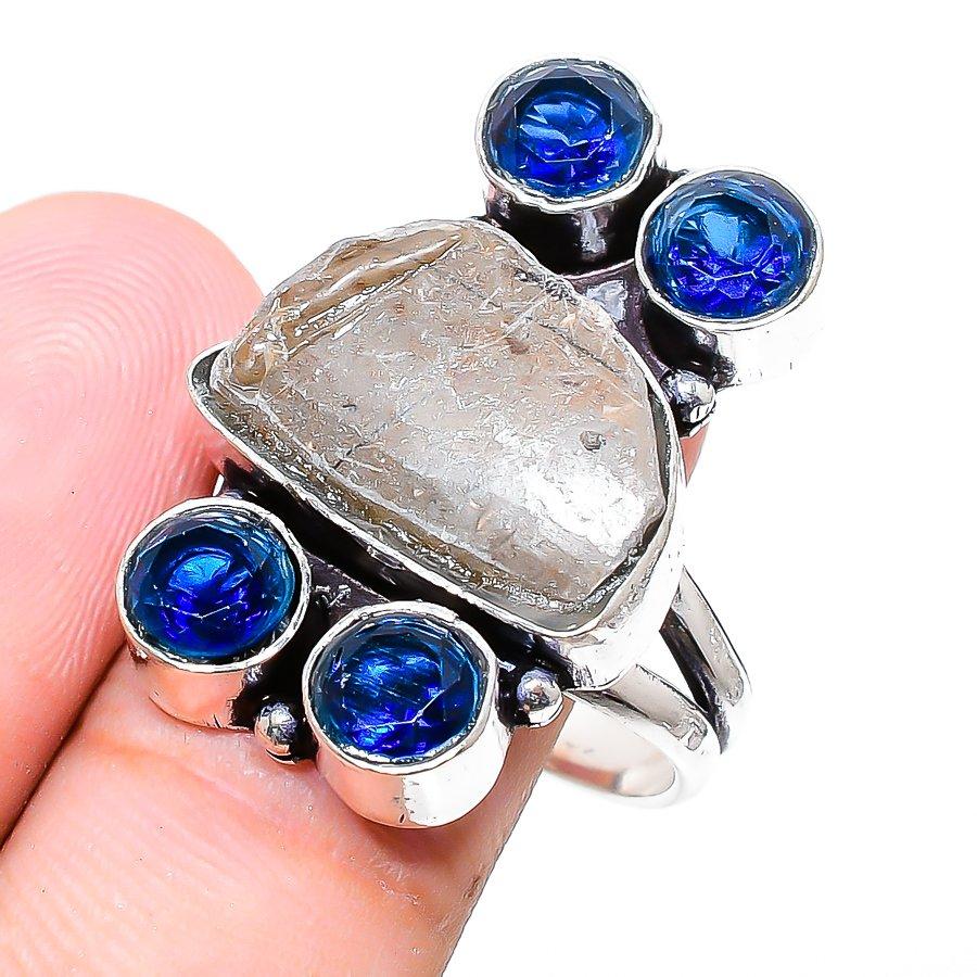 

Натуральный септерианский камень, топаз, кольцо из стерлингового серебра 925 пробы, размер 9,5 c5O97