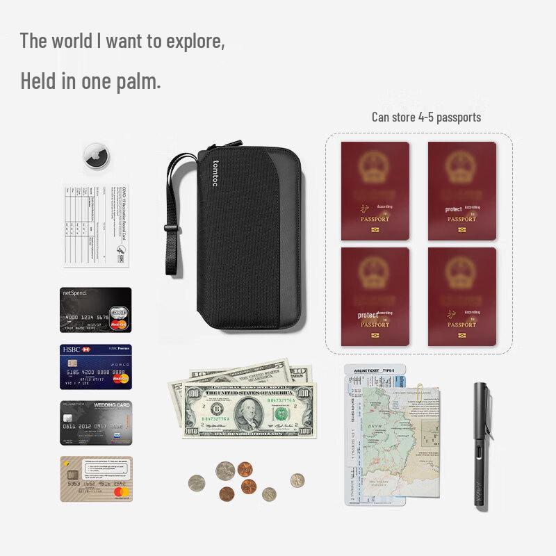 tomtoc Passport Holder Travel Document Organizer