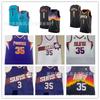 Phoenix Suns Devin Booker 1 Kevin Durant 35 City Edition Vyšívaný basketbalový dres Bavlna Pánský Dámský Dospělý