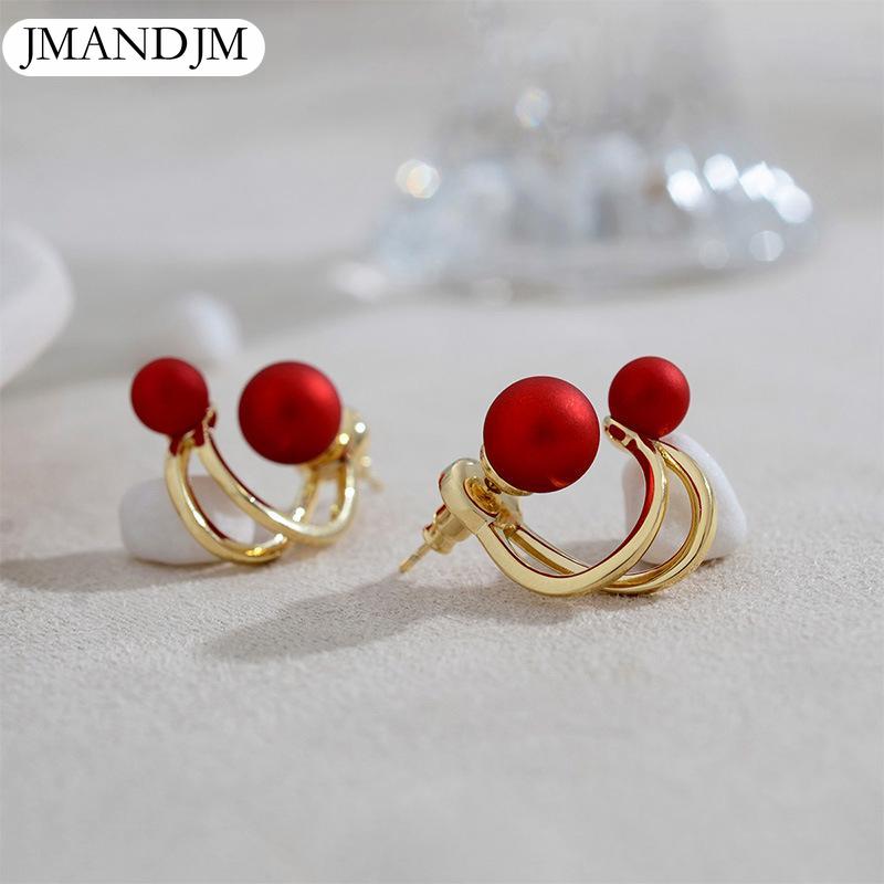 

Элегантные серьги из искусственного жемчуга, женские серьги-гвоздики с темпераментом, свадебные, помолвочные, вечерние, ювелирные изделия, подарок красный