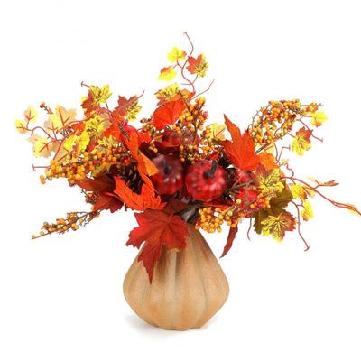 Herbstlicher Erntekranz: Kürbis- und Beeren-Türdekoration für Halloween und Thanksgiving