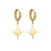 Korean Style Light Luxury Stainless Steel Eight-Pointed Star Earrings for Women - Durable and Fade-Resistant
