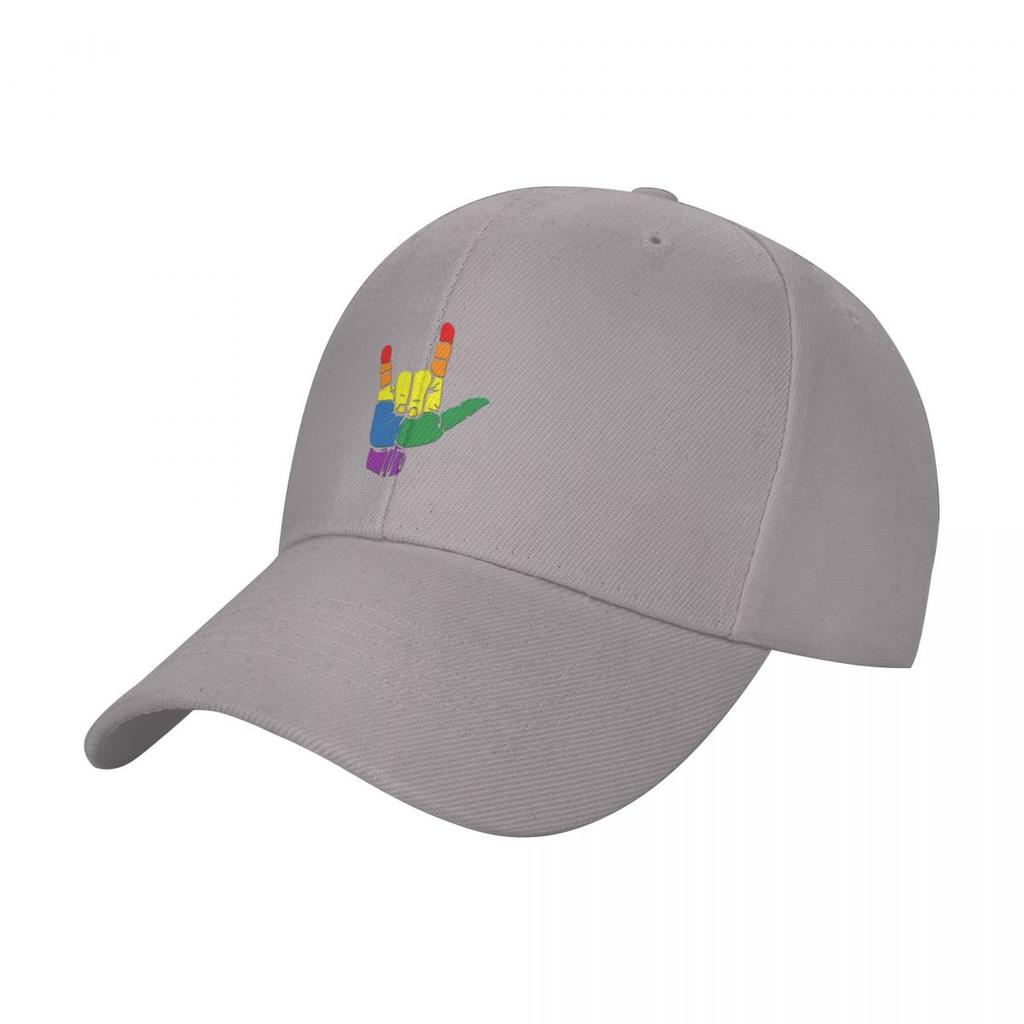 Love Sign, I Love LGBT, Pride Flag, ASL Gift Cap Baseball Cap Sun Hat for Children Anime Unisexs Hat Women's