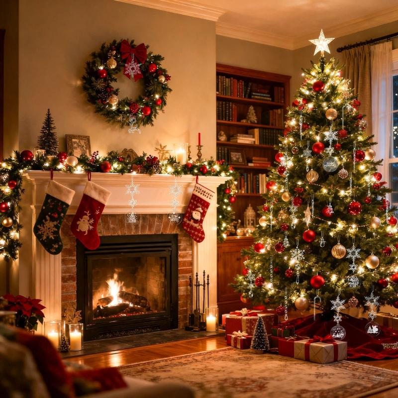 

27 шт. Эффективные ударопрочные рождественские украшения Снежинки Сосульки Украшения для праздничных вечеринок Декор дома Лучшая распродажа China Mainland