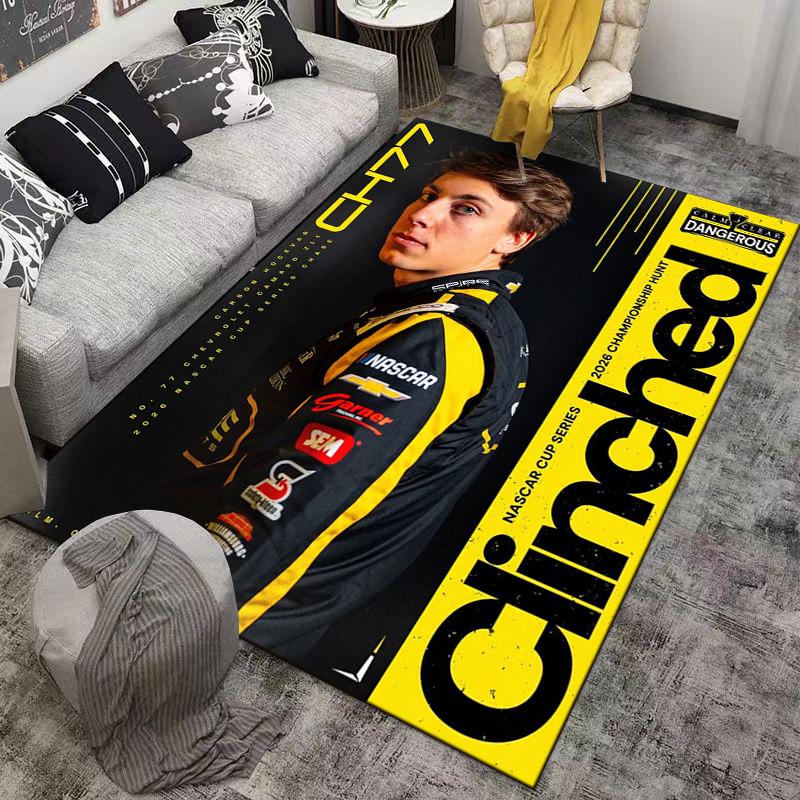 Carson Hocevar CH77 NASCAR Clinched 2026 Poster Area Rug for Motorsport Fans Decor
