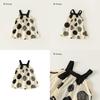 Girl Summer Dress With Cotton Fabric And Dot Pattern For Ages 3 To 8