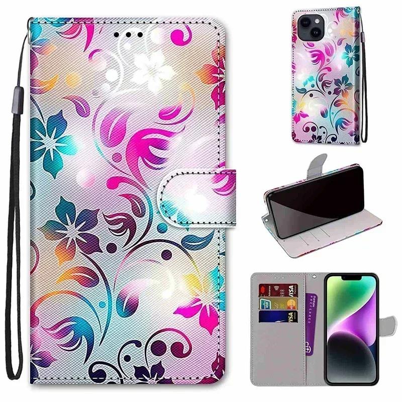 Flower Butterfly Leather Wallet Flip Case For Xiaomi Redmi 9 9A 9C 9T 10A 10C 12 12C 13 13C Magnetic Phone Cover Protective Bags