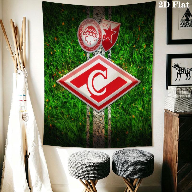 Spartak Moscow Charge Wall Hanging Printed Fabric Blanket Decorative Tapestries for Bedroom Living Room Home Decor