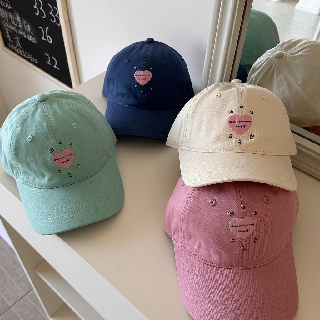 Spring and summer new love baseball hat men and women sweet casual versatile sunshade sunscreen cap