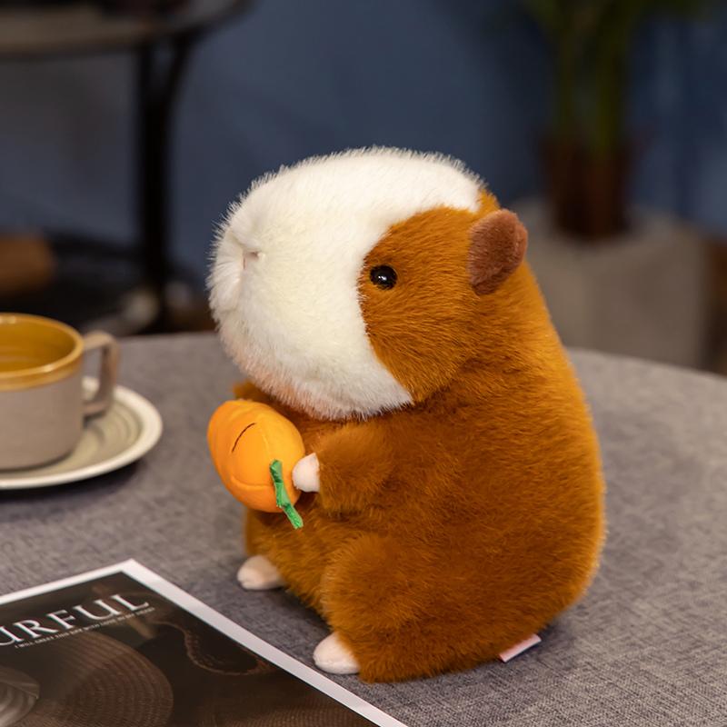 23/33cm Capybara Plush Doll Cartoon Hamster Simulation Guinea Pig With Carrot Plushie Toy Soft Animal Doll Birthday Xmas Gift