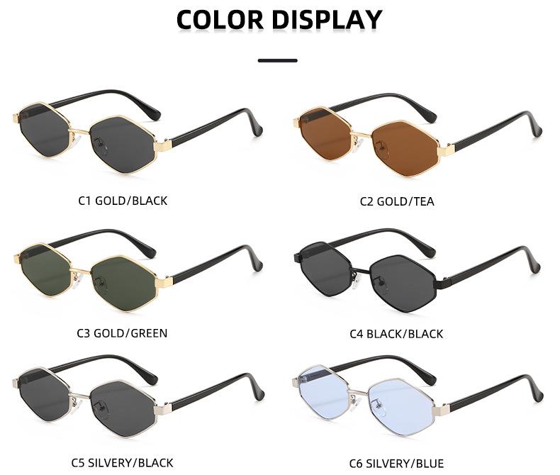 High-End Cross-Border Diamond Metal Sunglasses - Trendy Runway Style with UV Protection