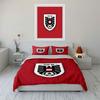 Set Biancheria da Letto Rosso con Logo ÖFB Set Copripiumino Copripiumino Federe (1 * Copripiumino 2 * Federe, senza piumino)