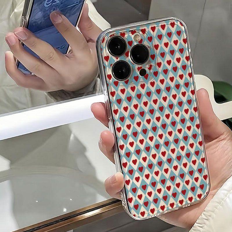 ins full screen small love iPhone17Promax mobile phone case advanced sense suitable for Apple 16Pro space case 15